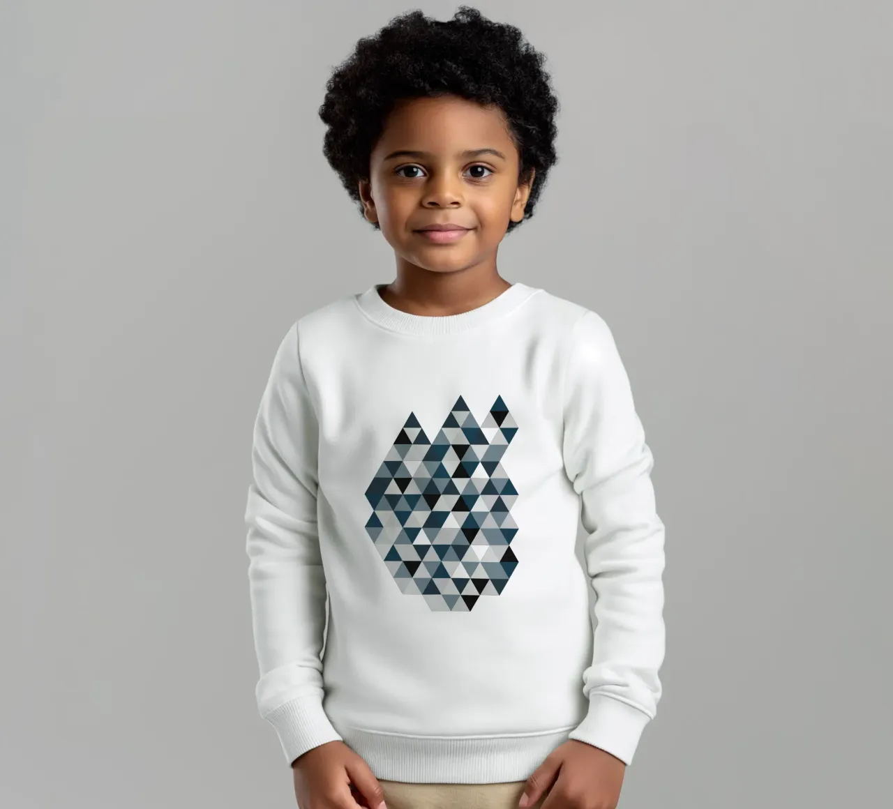 Ocean Mist Geometry - Sea Blue and Gray Triangle Pattern felpa bambino da Petra Lang - Design