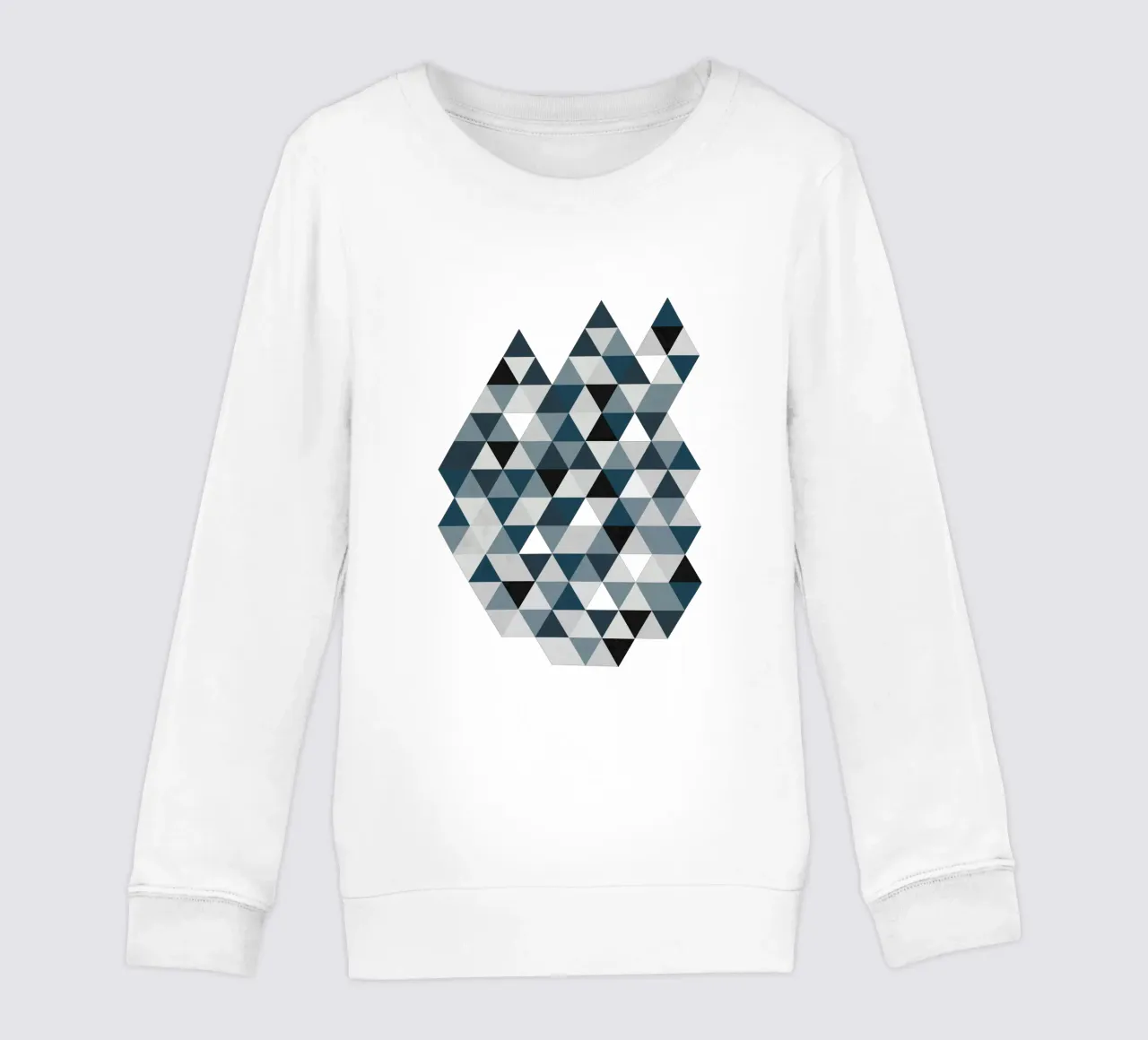 Ocean Mist Geometry - Sea Blue and Gray Triangle Pattern felpa bambino da Petra Lang - Design