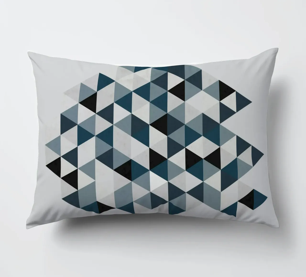 Ocean Mist Geometry - Sea Blue and Gray Triangle Pattern cuscino da Petra Lang - Design