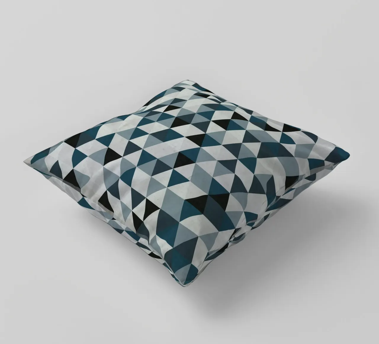 Ocean Mist Geometry - Sea Blue and Gray Triangle Pattern cuscino da Petra Lang - Design