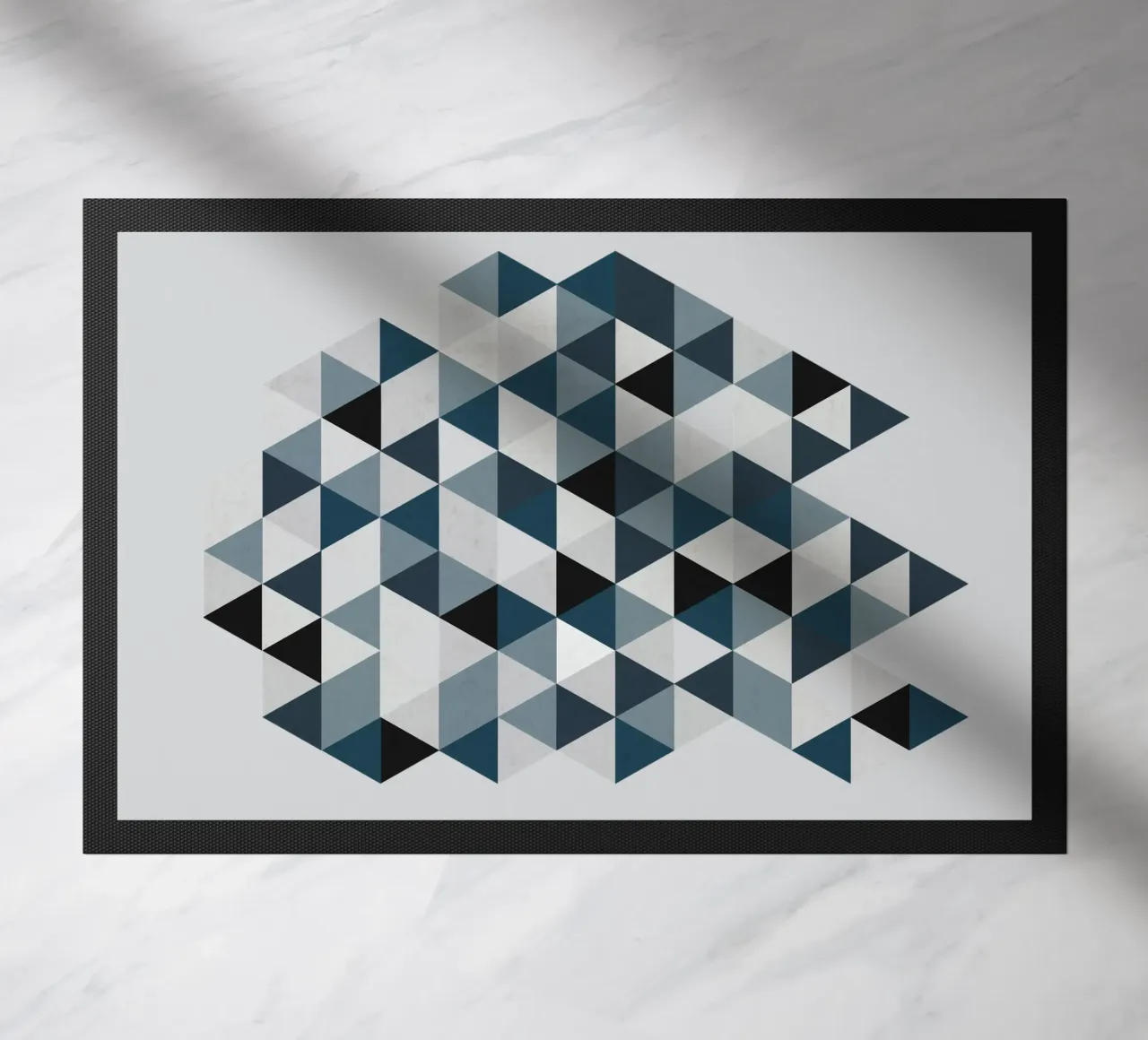 Ocean Mist Geometry - Sea Blue and Gray Triangle Pattern zerbino da Petra Lang - Design