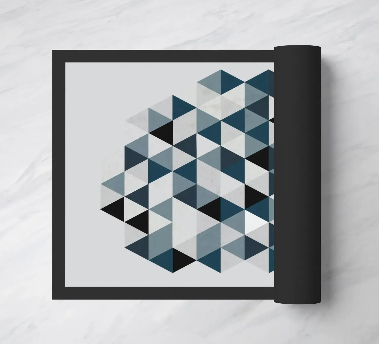 Ocean Mist Geometry - Sea Blue and Gray Triangle Pattern zerbino da Petra Lang - Design