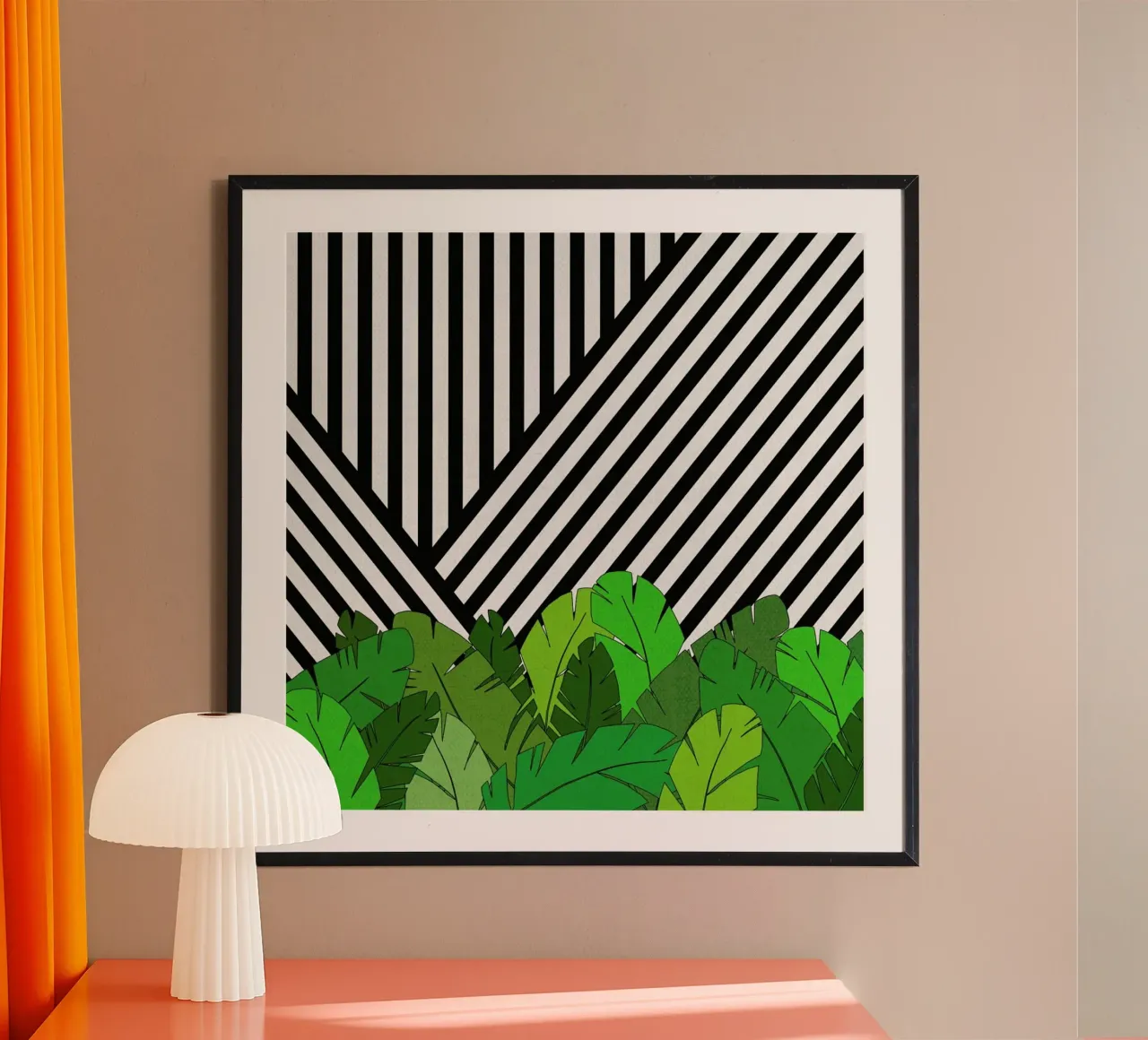 Green Direction poster with wooden frame by Bianca Green