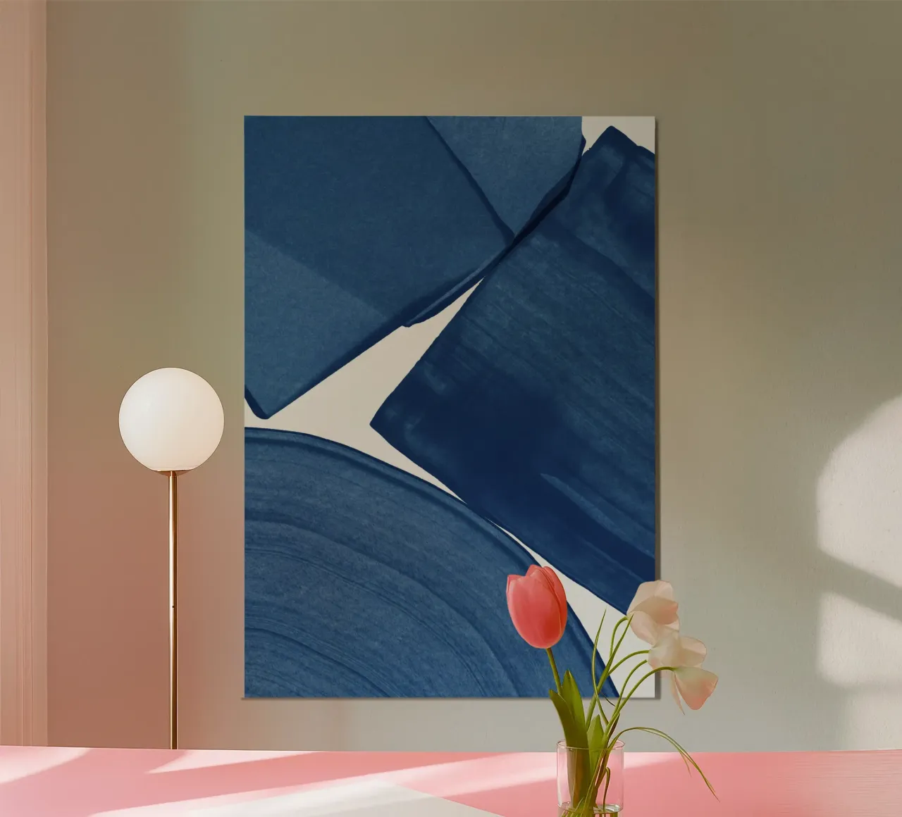 Pittura moderna Blu II poster con telaio in plastica da Orara Studio