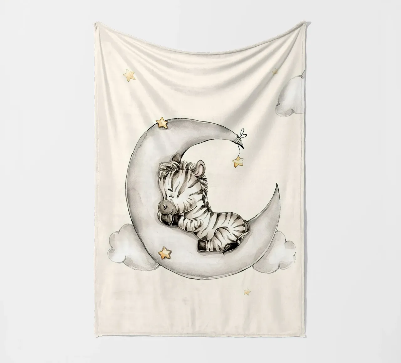 Zebra addormentata coperta in pile da Emil Art Studio