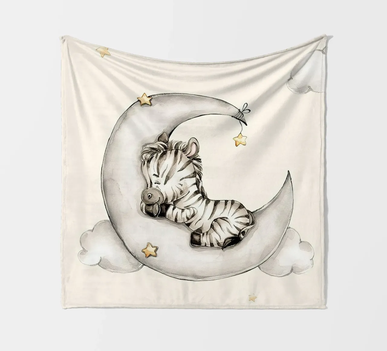 Zebra addormentata coperta in pile da Emil Art Studio