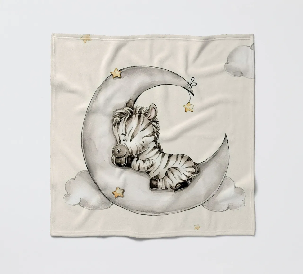 Zebra addormentata coperta in pile da Emil Art Studio