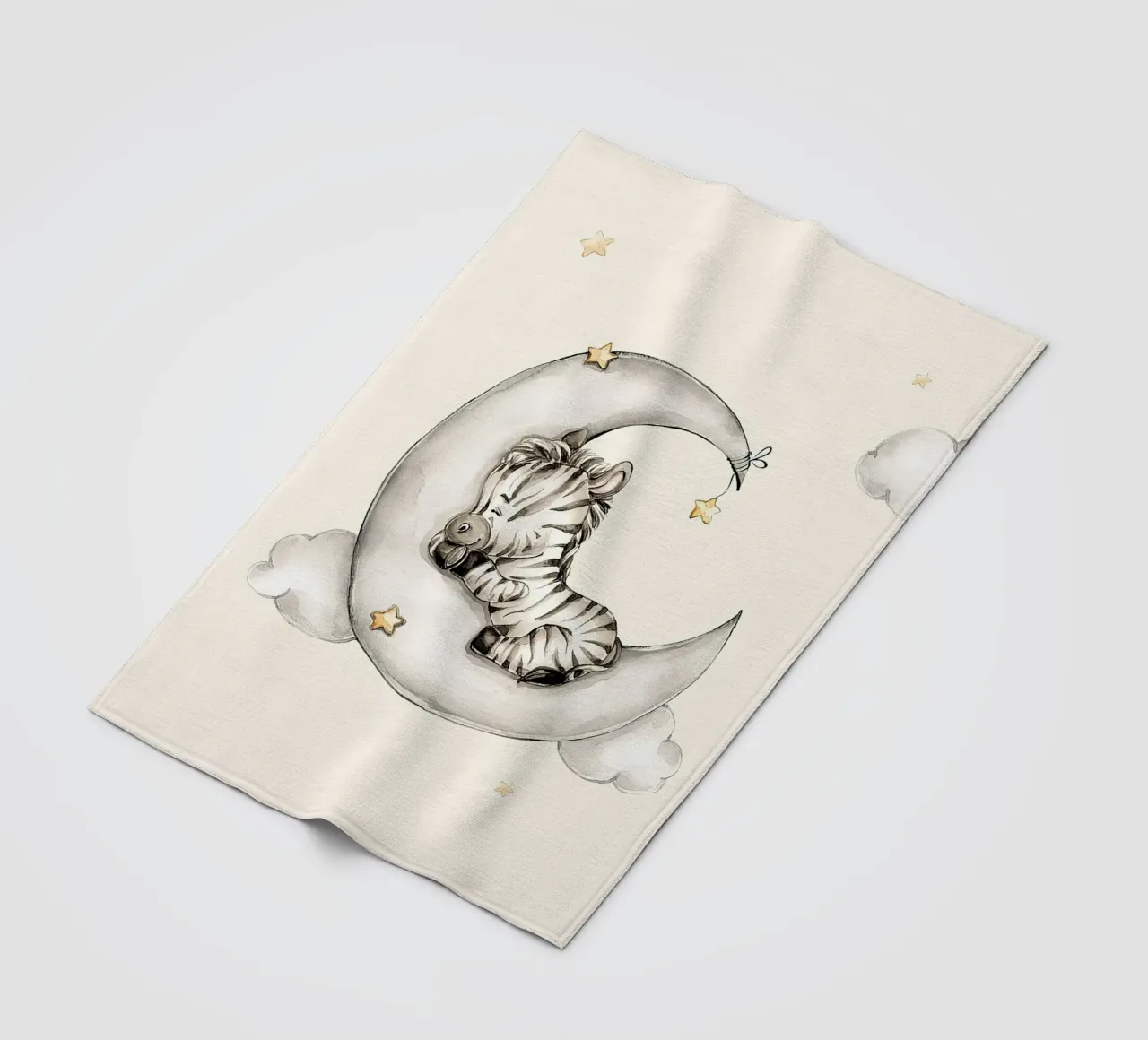 Zebra addormentata coperta in pile da Emil Art Studio