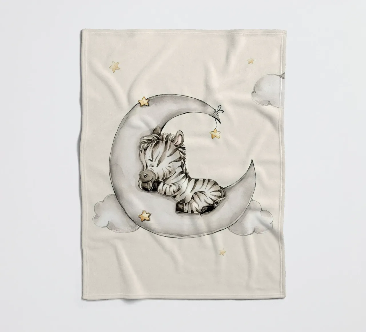 Zebra addormentata coperta in pile da Emil Art Studio