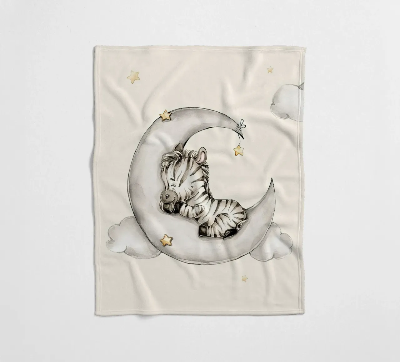 Zebra addormentata coperta in pile da Emil Art Studio