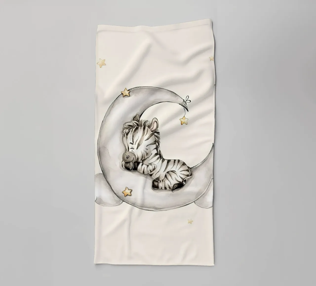 Zebra addormentata asciugamano da bagno da Emil Art Studio