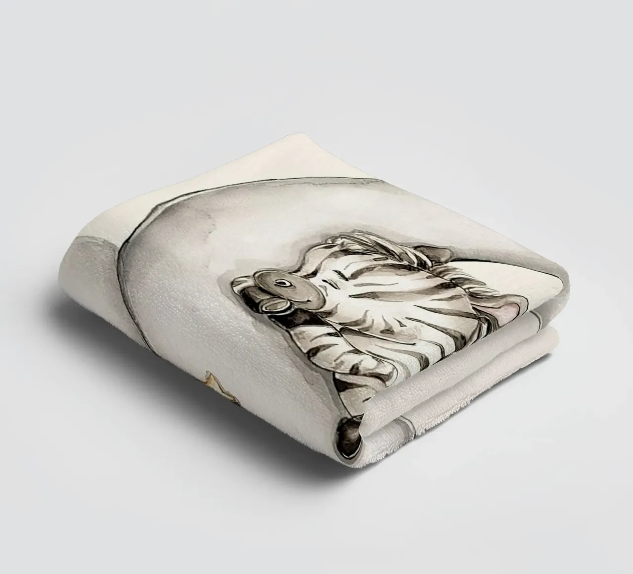 Zebra addormentata asciugamano da bagno da Emil Art Studio