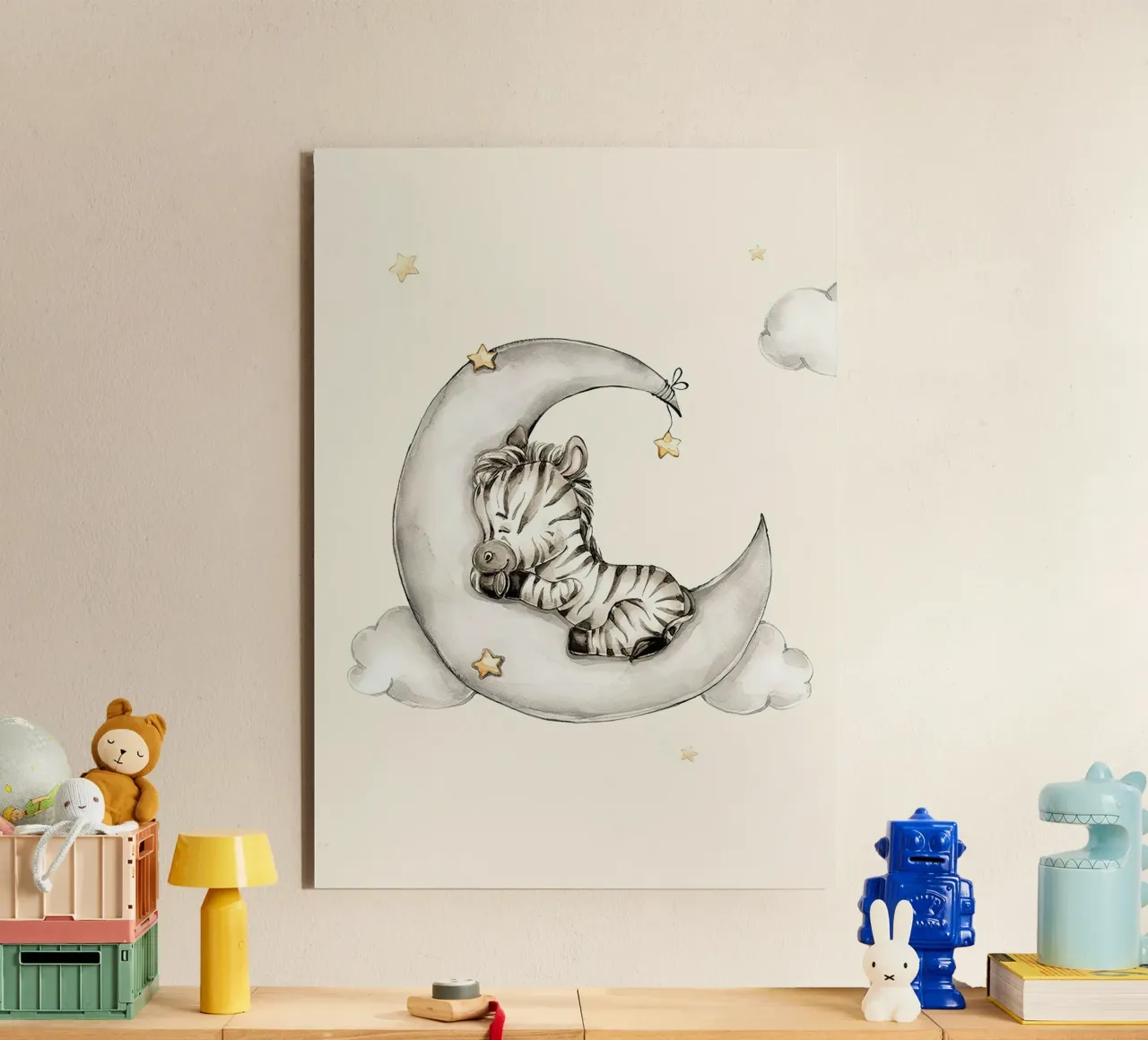 Zebra addormentata alluminio dibond da Emil Art Studio