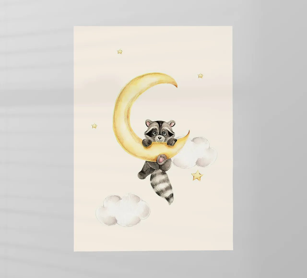 Procione e Luna pellicola backlit da Emil Art Studio