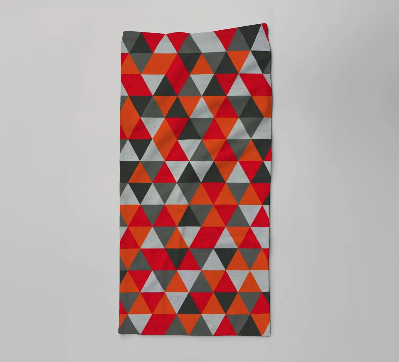 Red and Gray Geometric Triangle Pattern towel by Petra Lang - Design