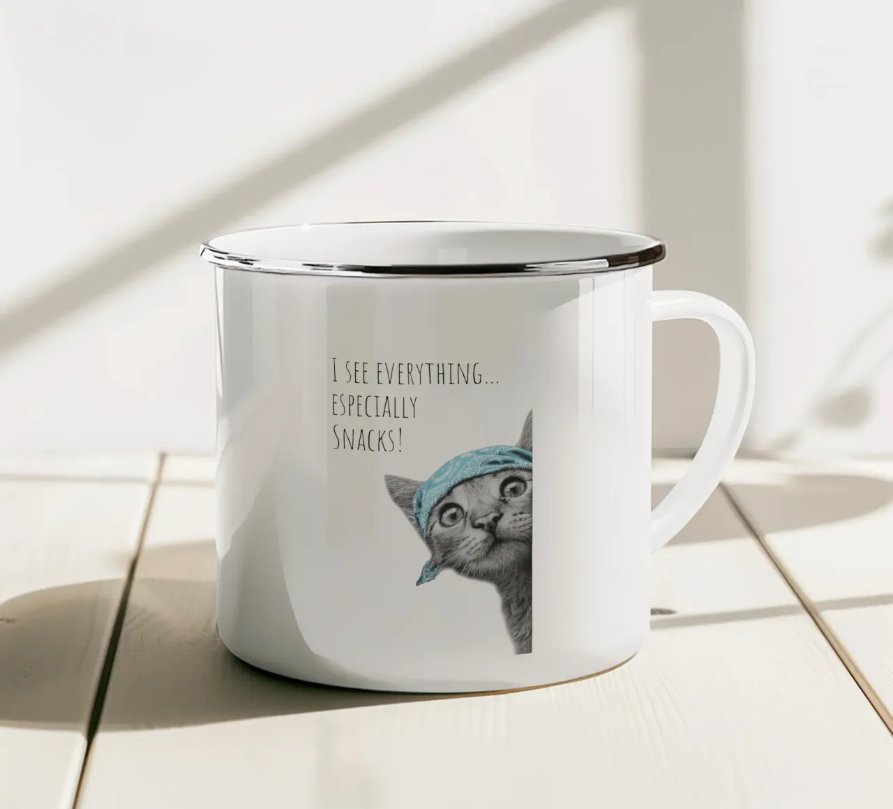 Cool Cat - L'Osservatore tazza in smalto da Melanie Viola