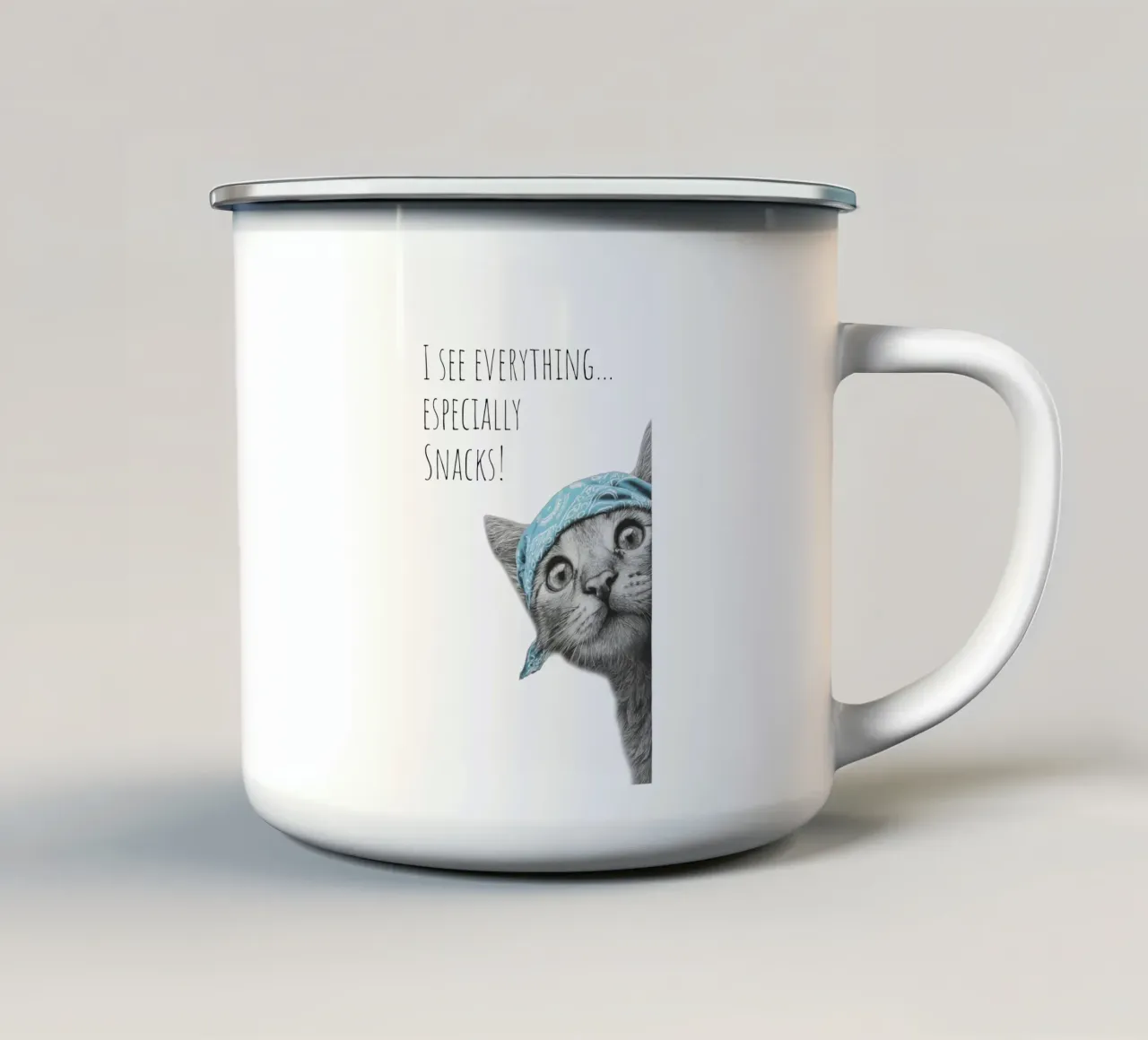 Cool Cat - L'Osservatore tazza in smalto da Melanie Viola