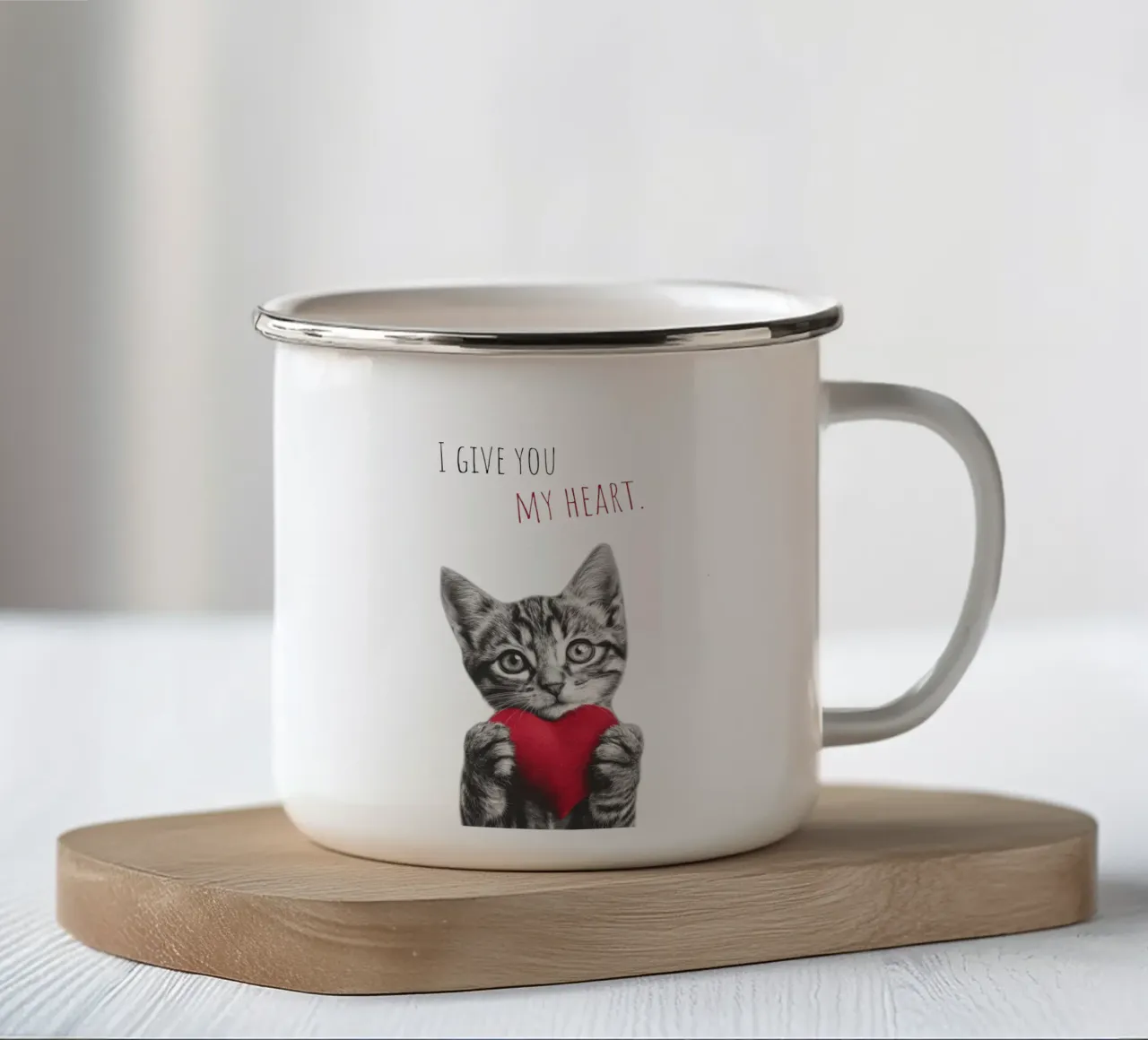 Un dono del cuore tazza in smalto da Melanie Viola