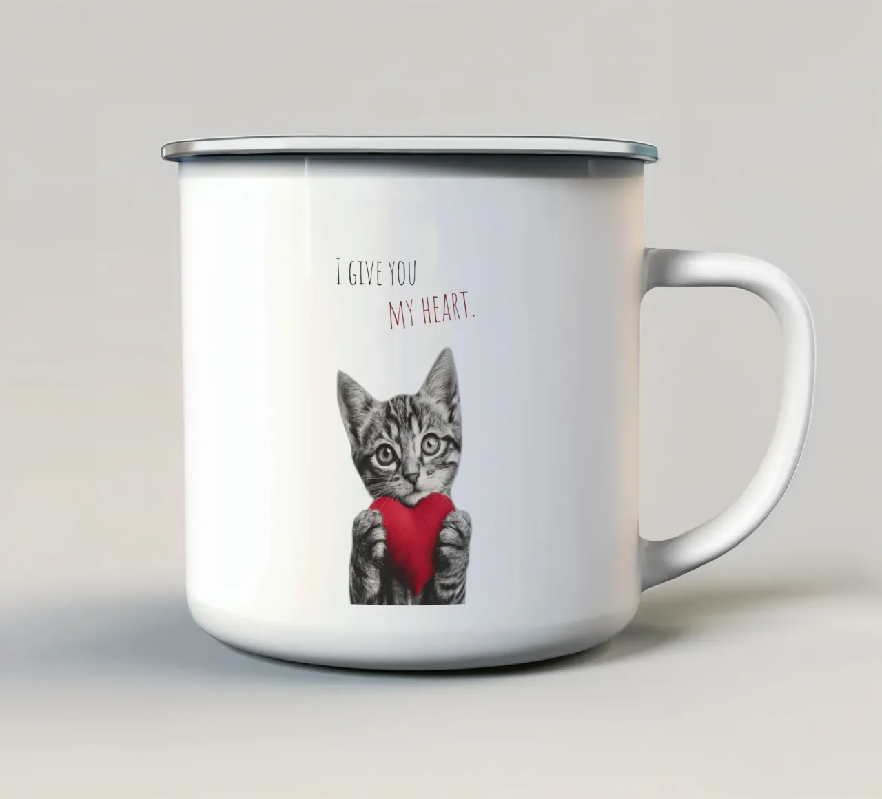 Un dono del cuore tazza in smalto da Melanie Viola