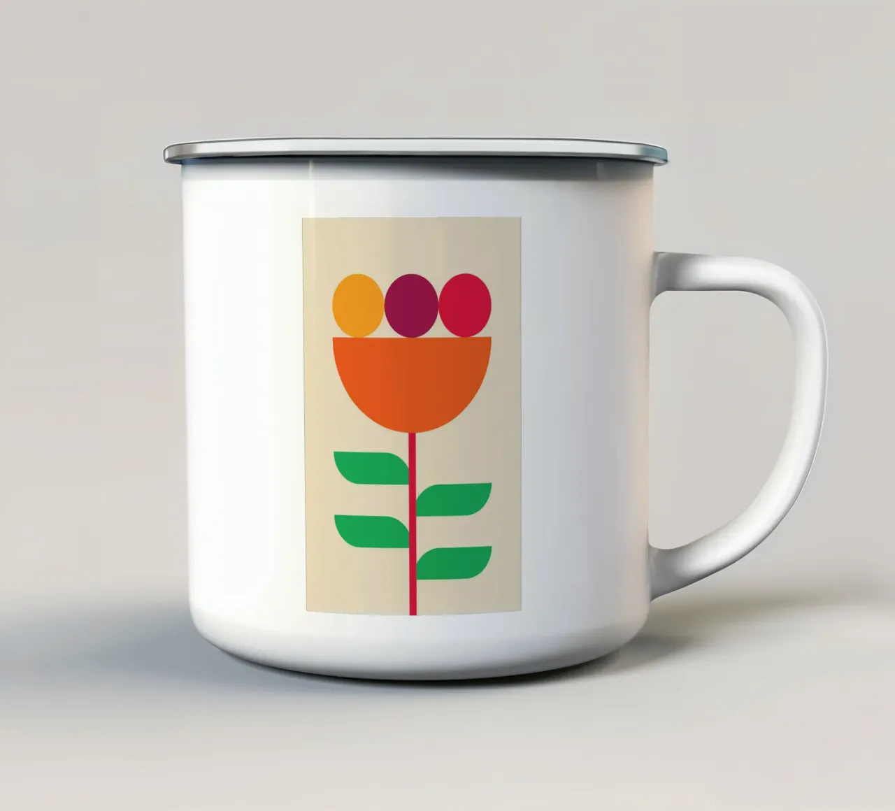 Forma di fiore geometrica colorata tazza in smalto da Studio Fun Boy