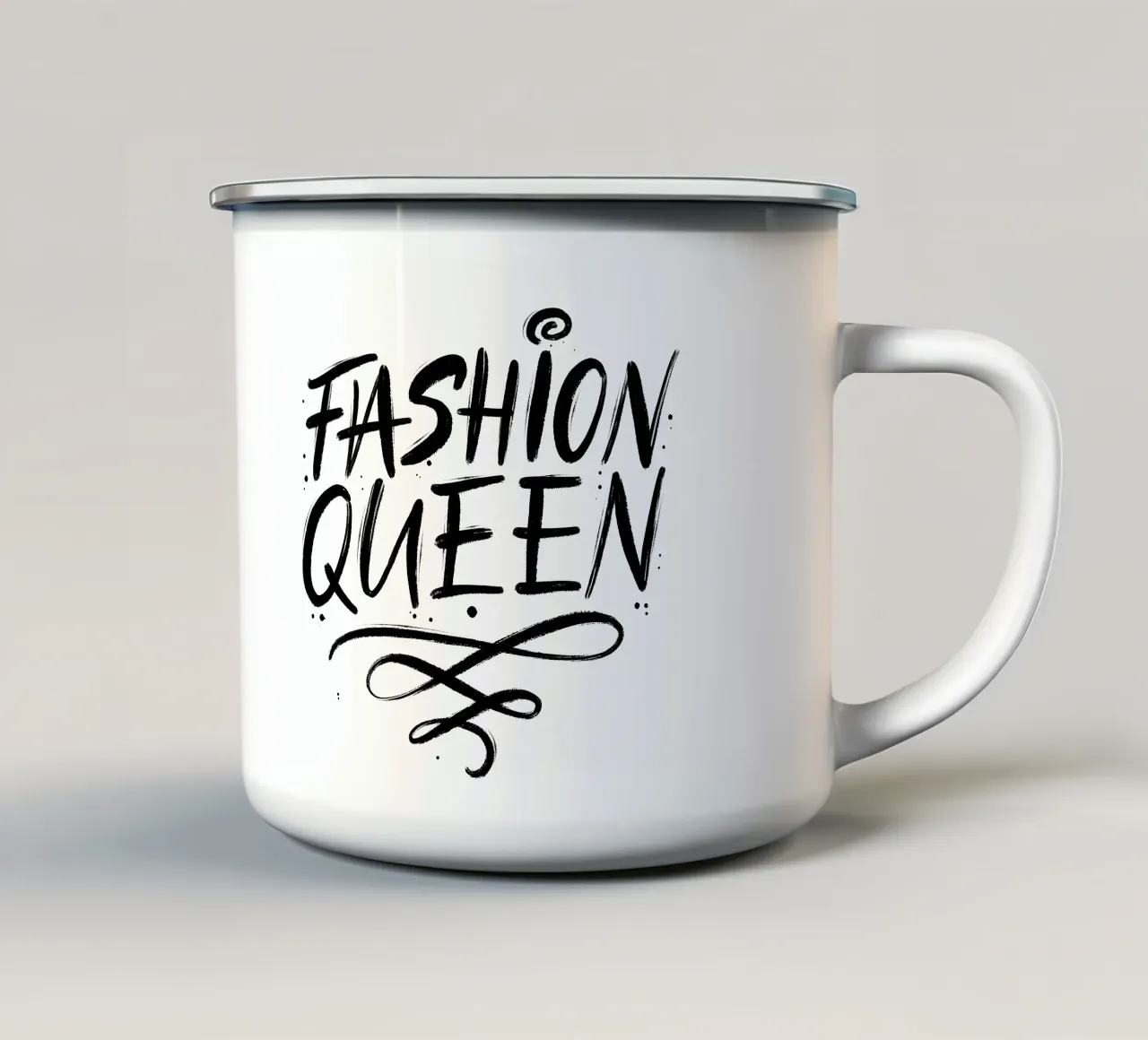 Regina della moda tazza in smalto da CalliLetters