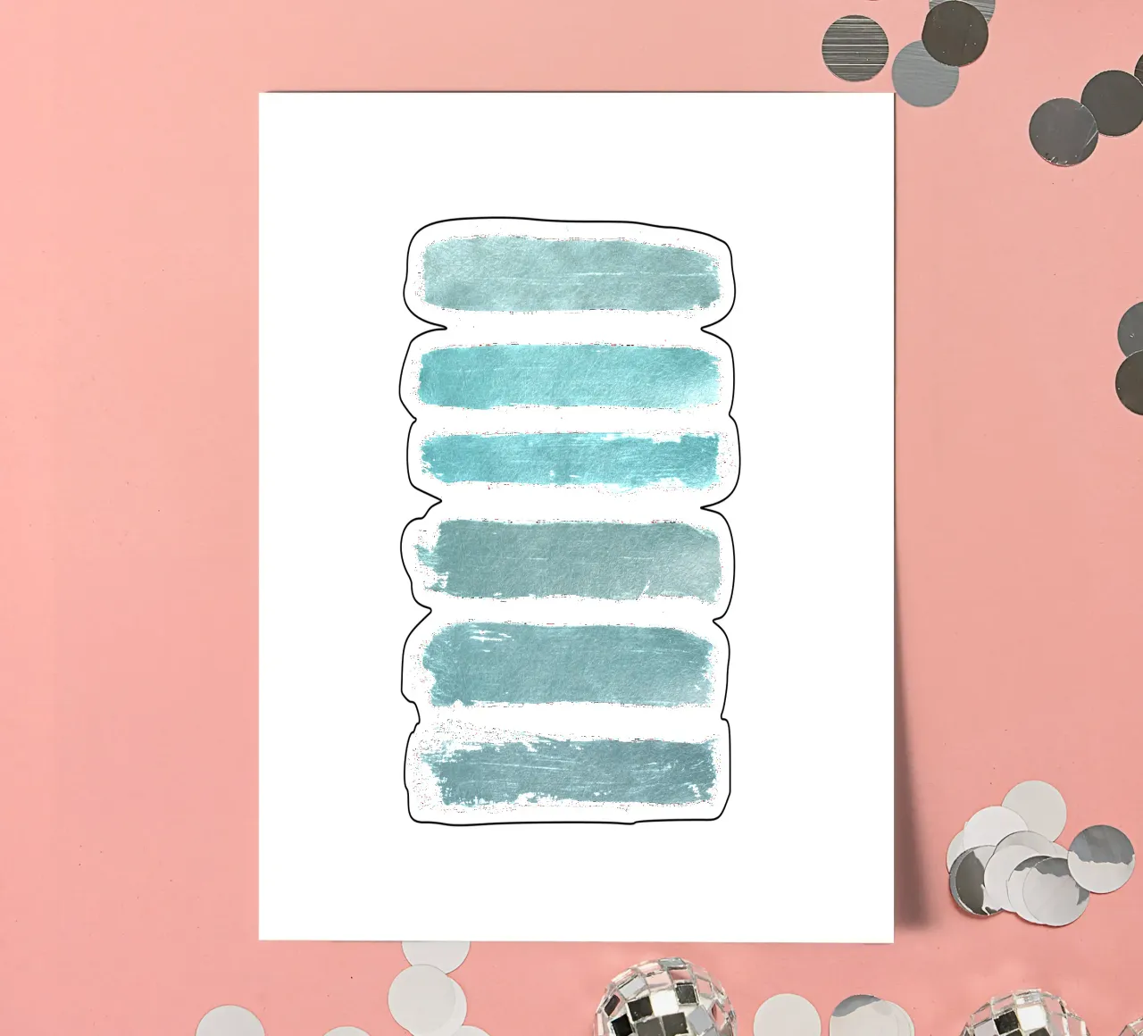 Turquoise Shadow sticker sheet by Orara Studio
