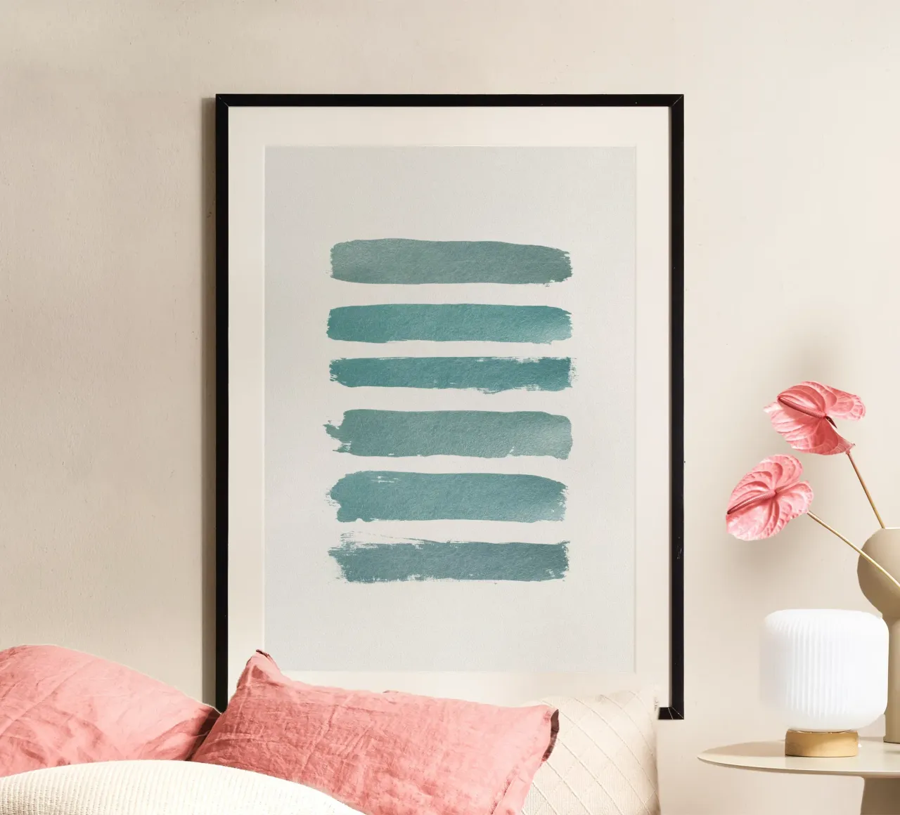 Turquoise schaduw hahnemühle van Orara Studio