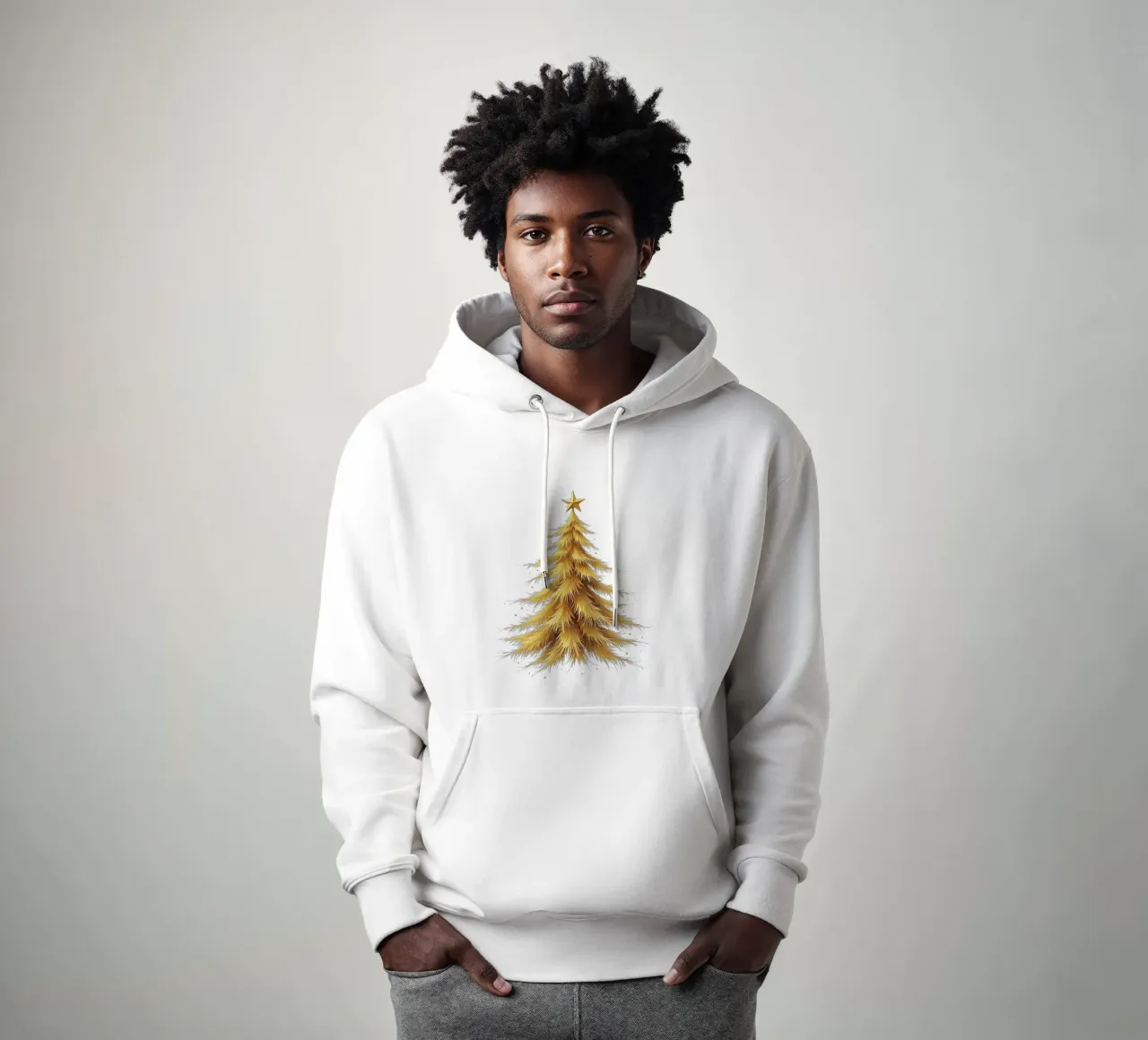 Albero di Natale_color oro felpa con cappuccio da Farbträume