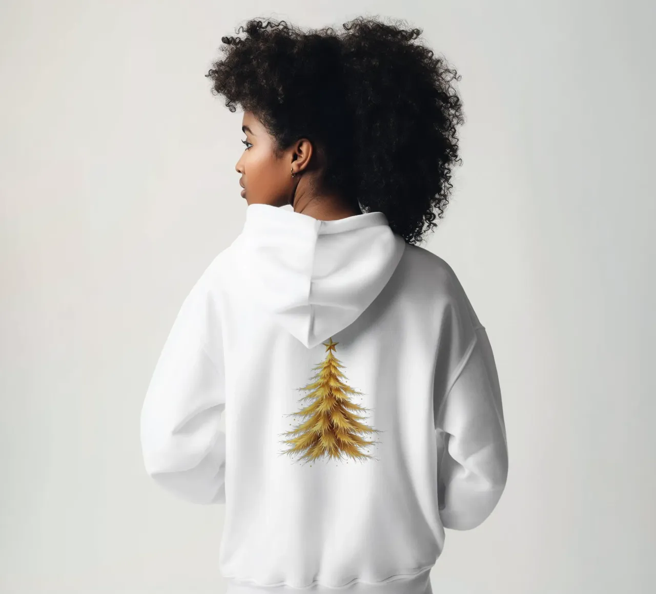 Albero di Natale_color oro felpa con cappuccio da Farbträume