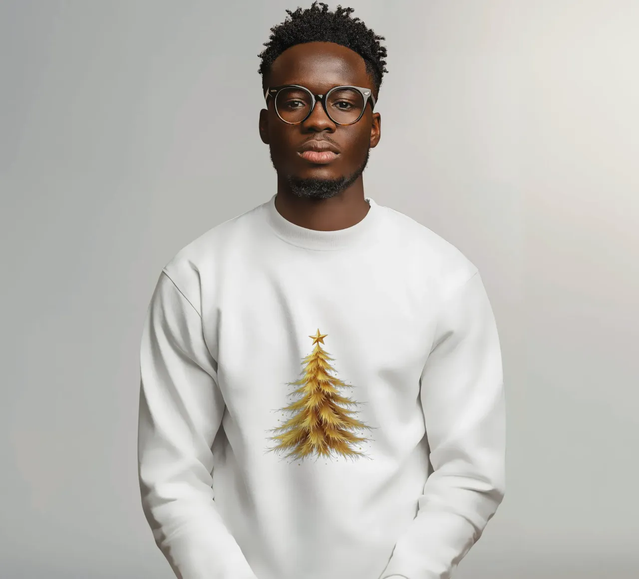 Albero di Natale_color oro felpa da Farbträume