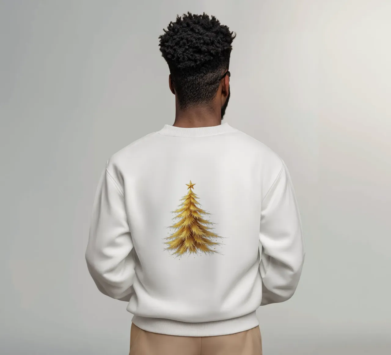 Christmas tree_gold coloured sweatshirt by Farbträume