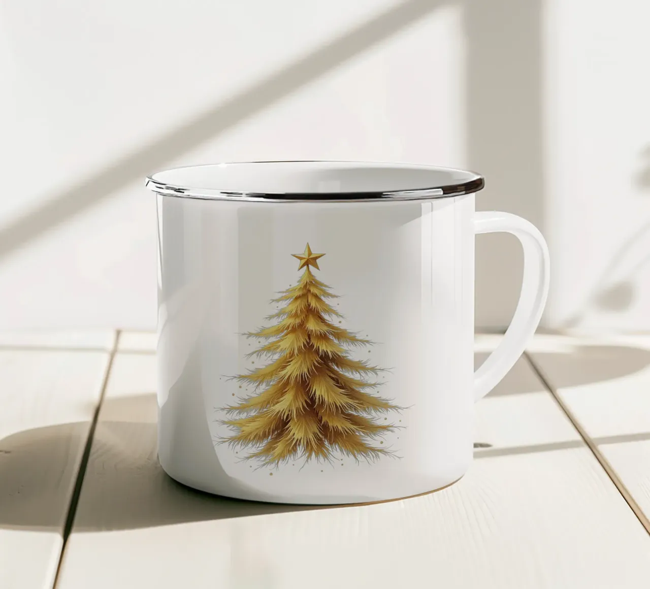 Albero di Natale_color oro tazza in smalto da Farbträume