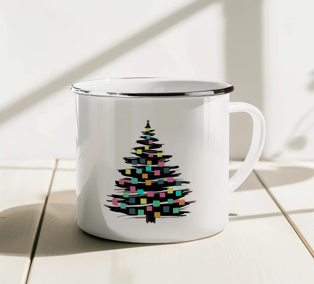 Albero di Natale_colorato tazza in smalto da Farbträume