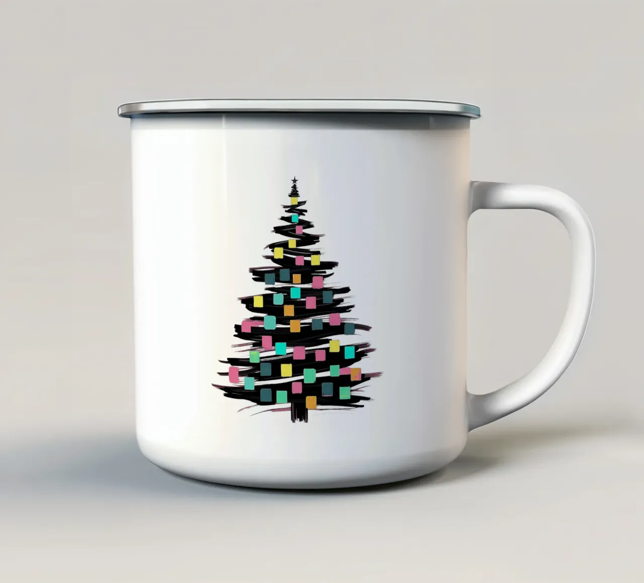 Albero di Natale_colorato tazza in smalto da Farbträume