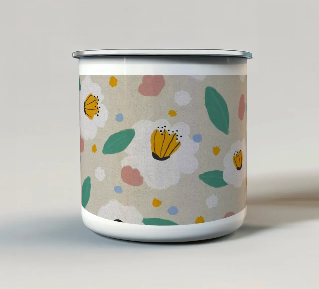 Fiori pastello tazza in smalto da Orara Studio