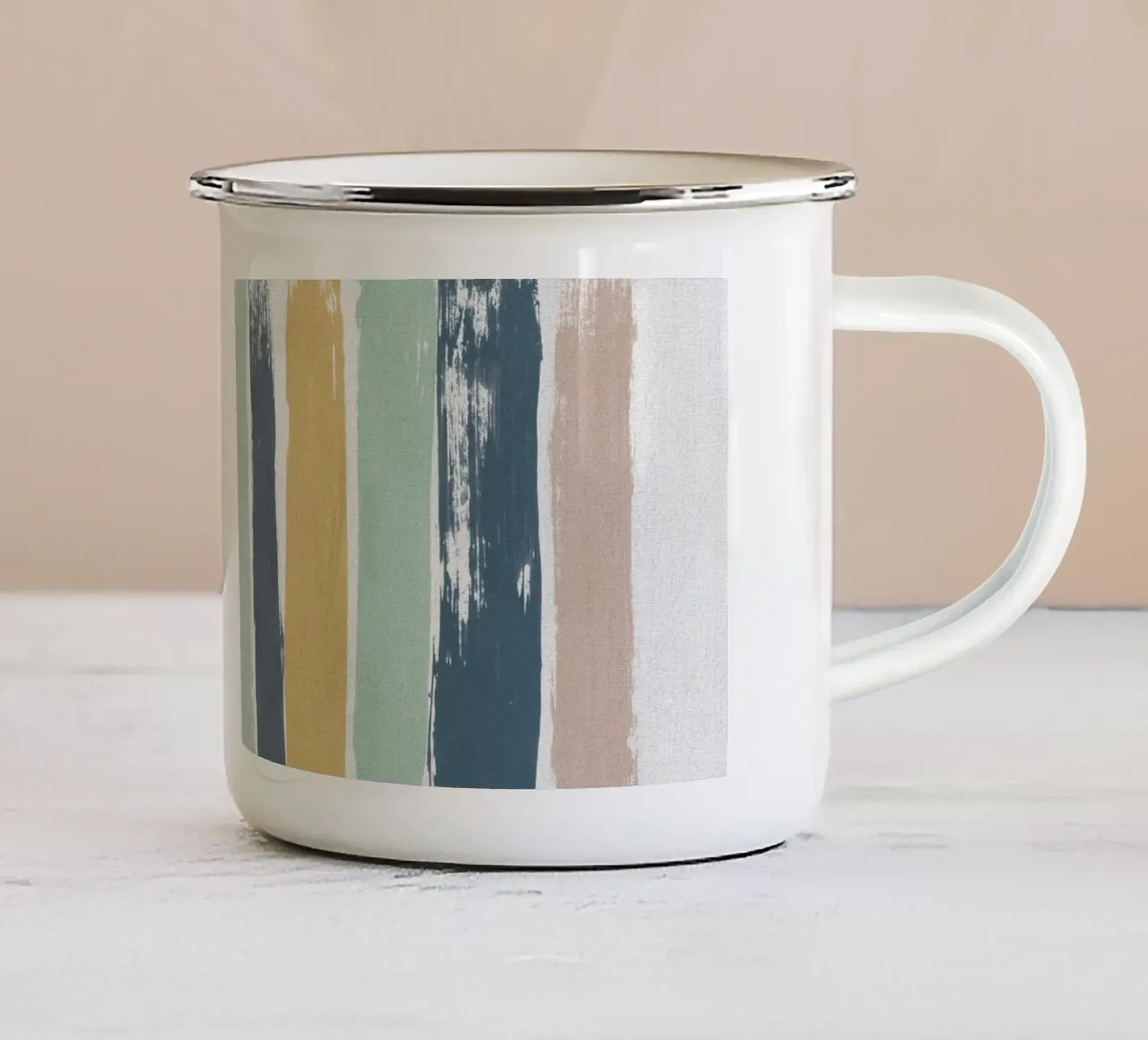 Strisce pastello tazza in smalto da Orara Studio