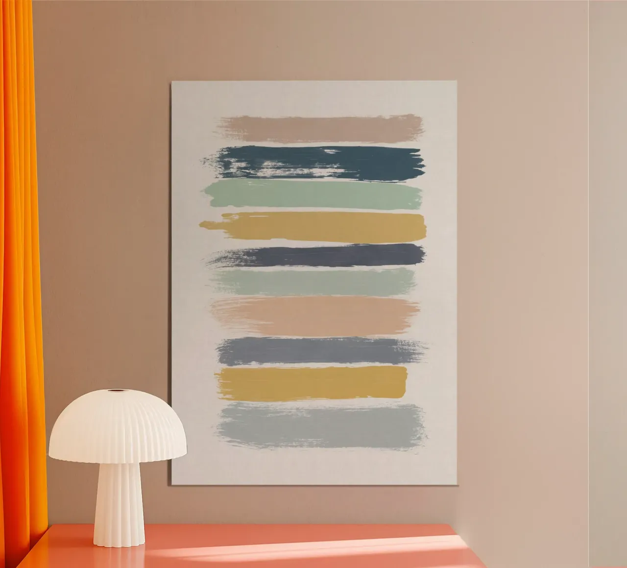 Strisce pastello poster con telaio in legno da Orara Studio