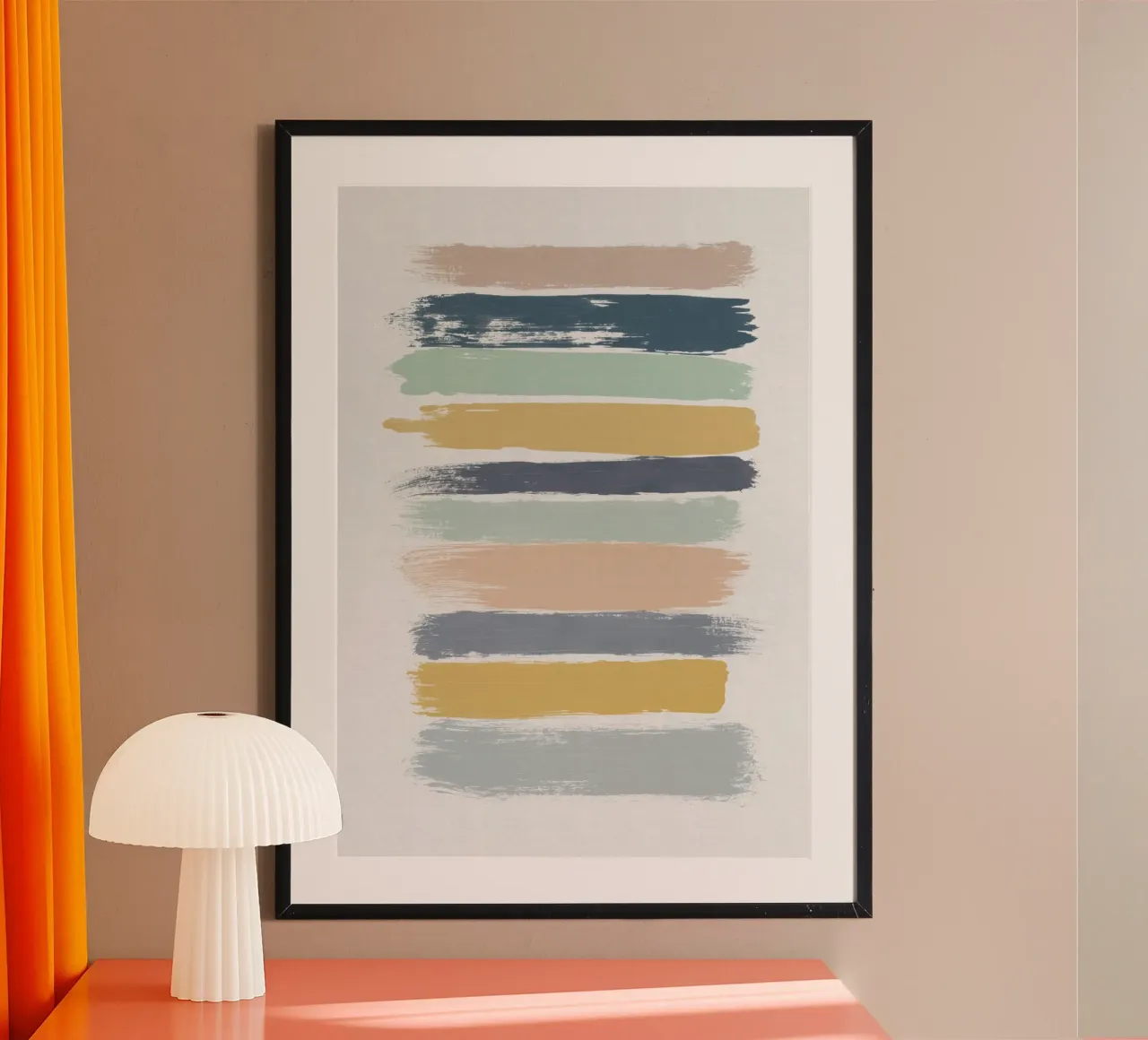 Strisce pastello poster con telaio in legno da Orara Studio