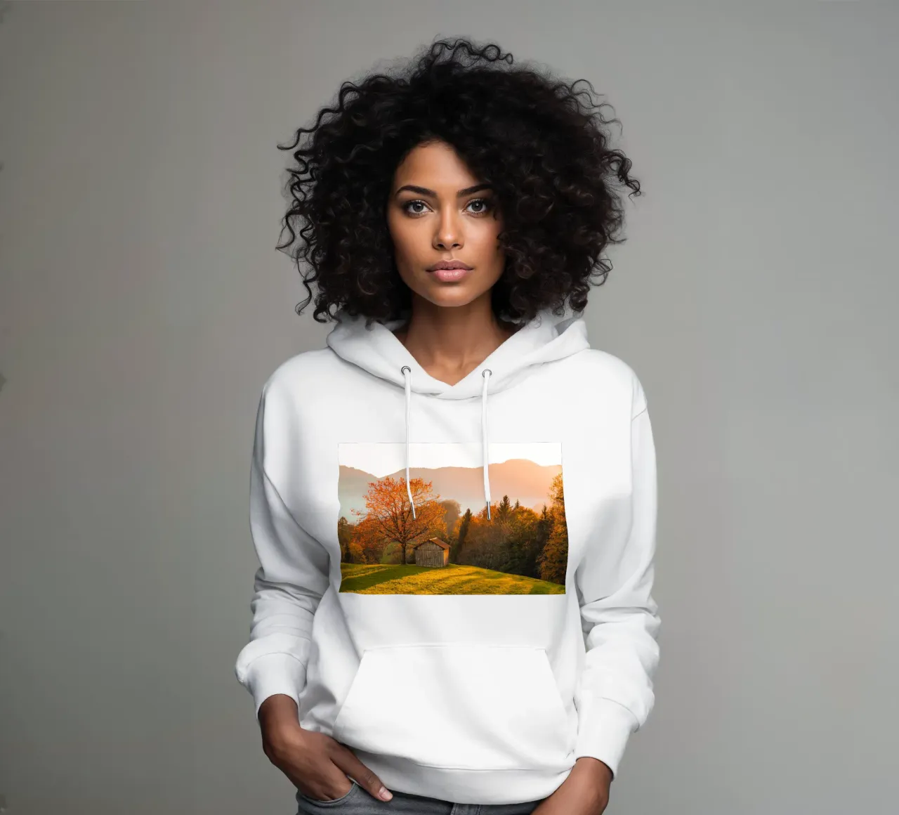 Albero d'autunno in Svizzera felpa con cappuccio da Marcel Bisig