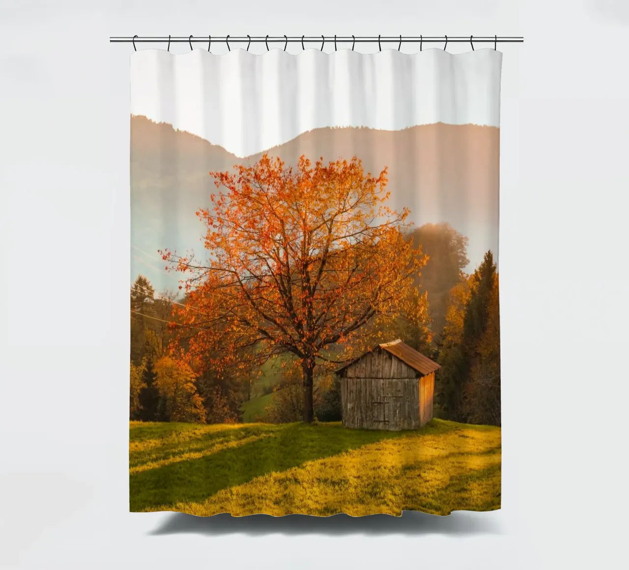 Herbstbaum in der Schweiz Duschvorhang von Marcel Bisig