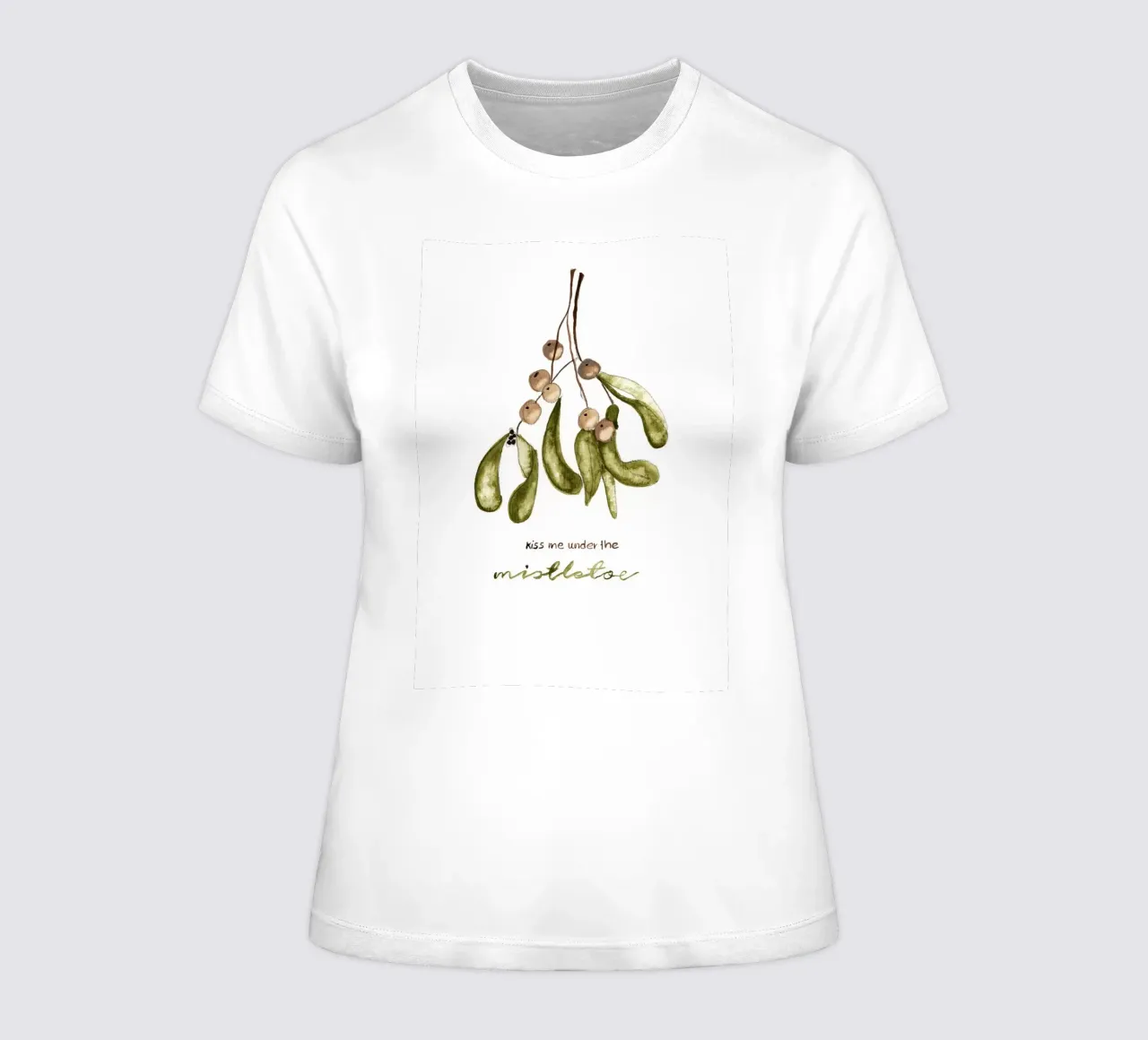 mistletoe women's fitted t-shirt by Nathys_illustration