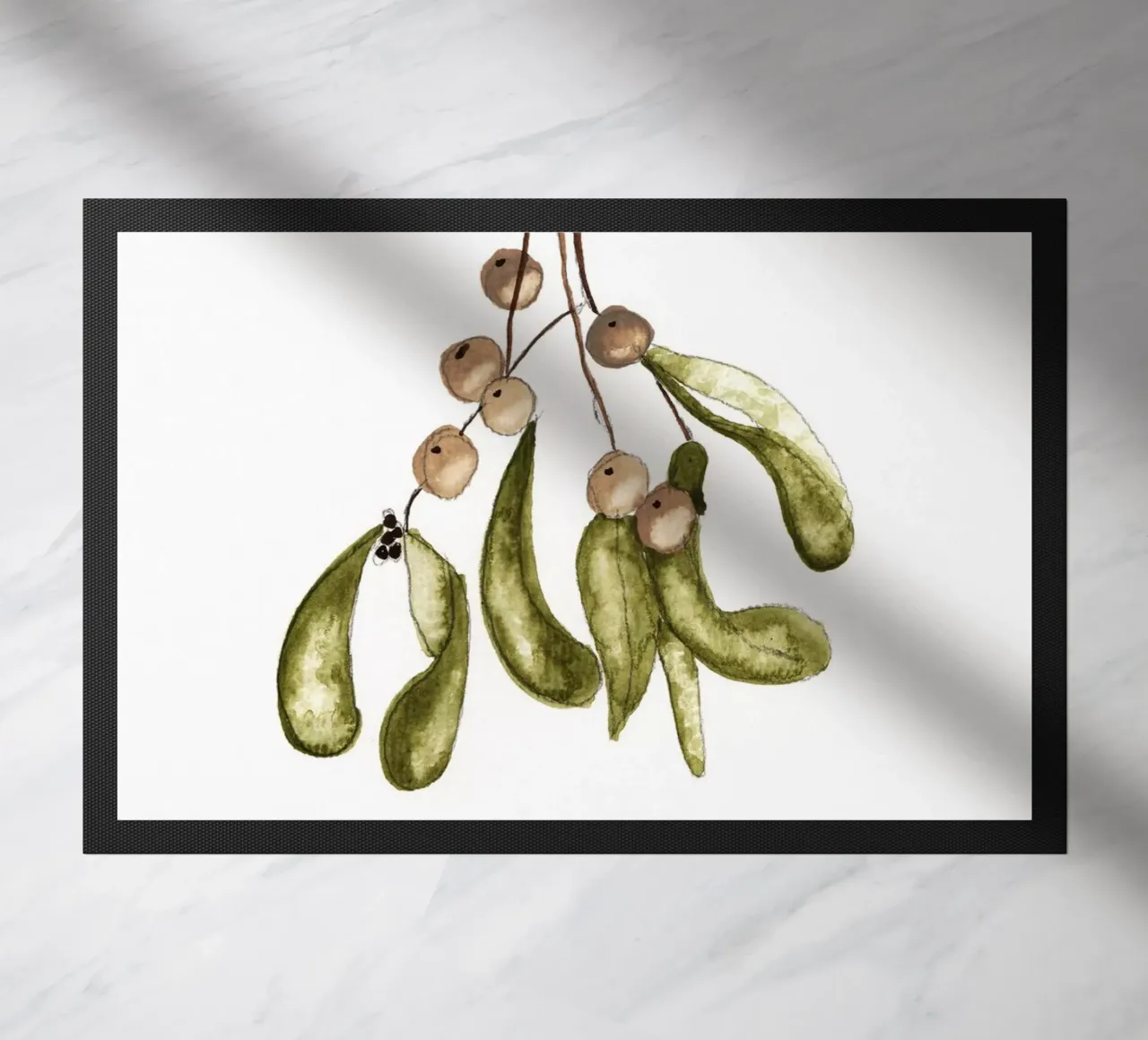 mistletoe doormat by Nathys_illustration