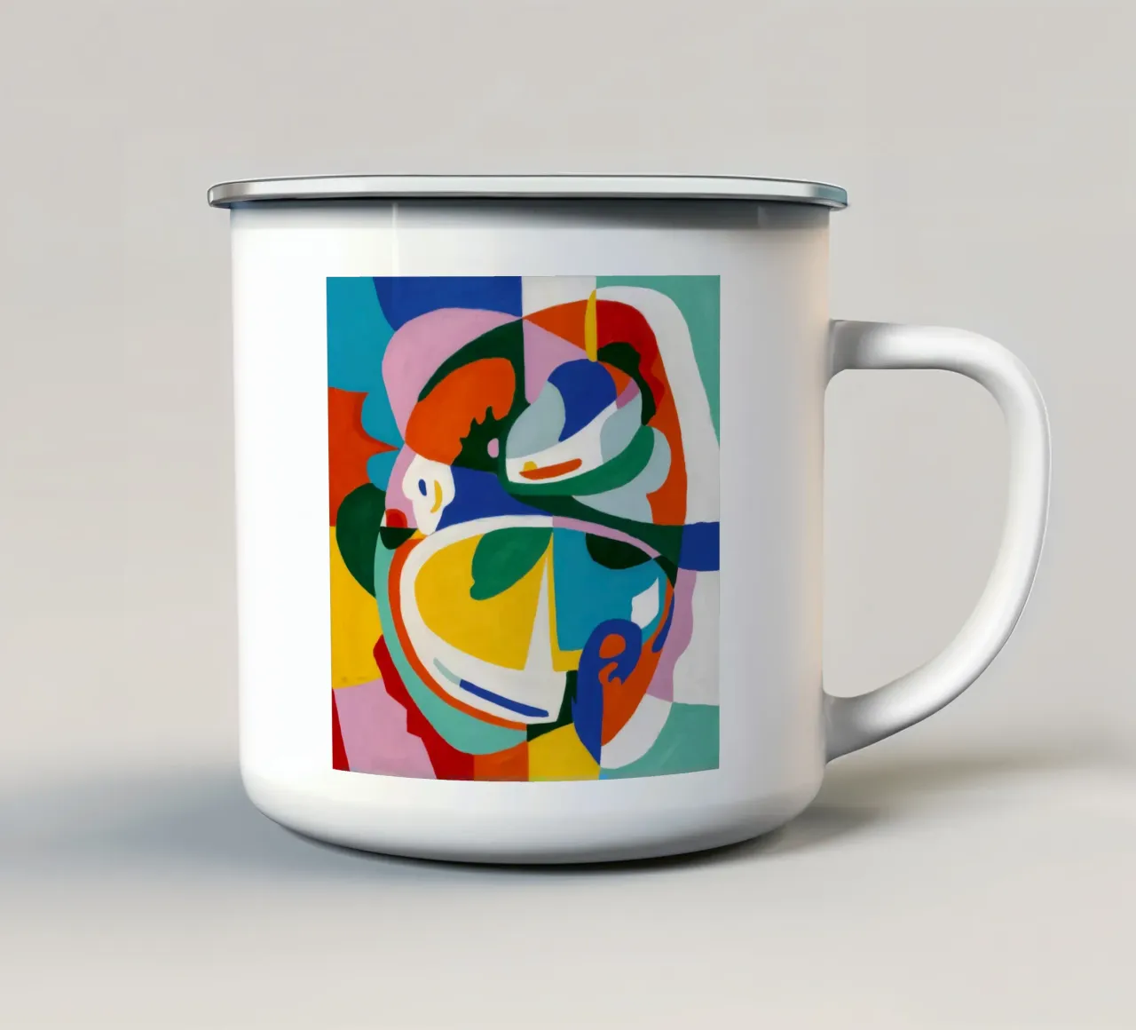 Forme aviarie astratte tazza in smalto da Solace Light