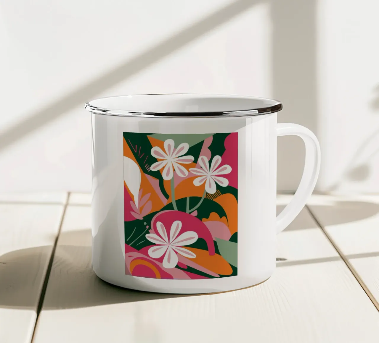 Fiori astratti di primavera tazza in smalto da Solace Light