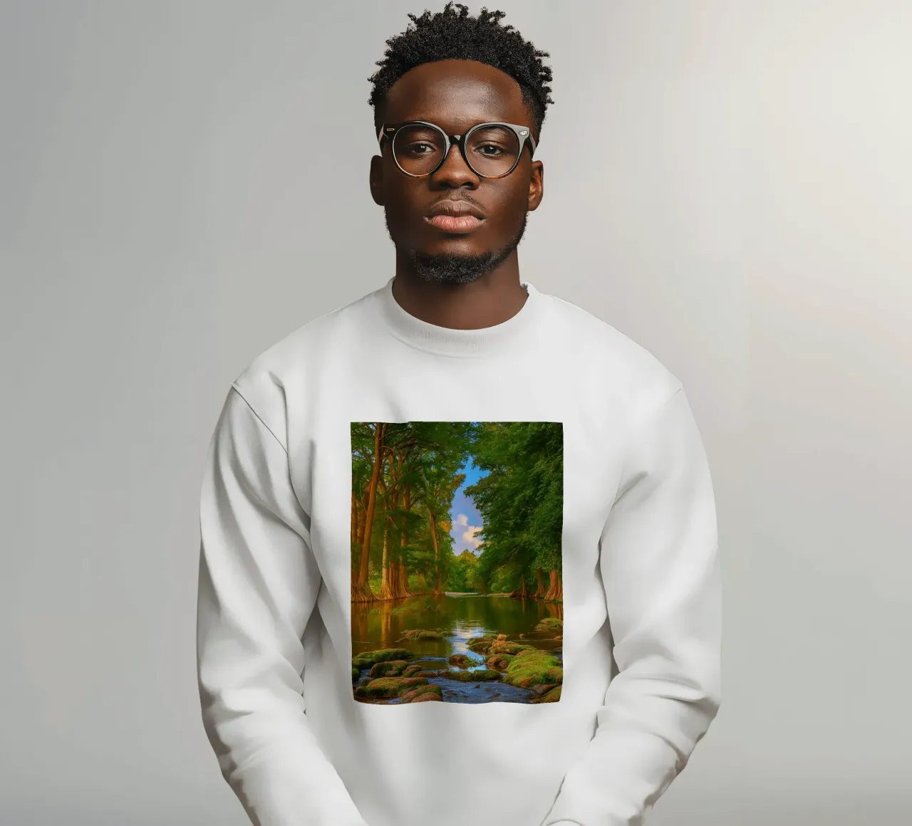 river in the forest sweatshirt by Klapadoa