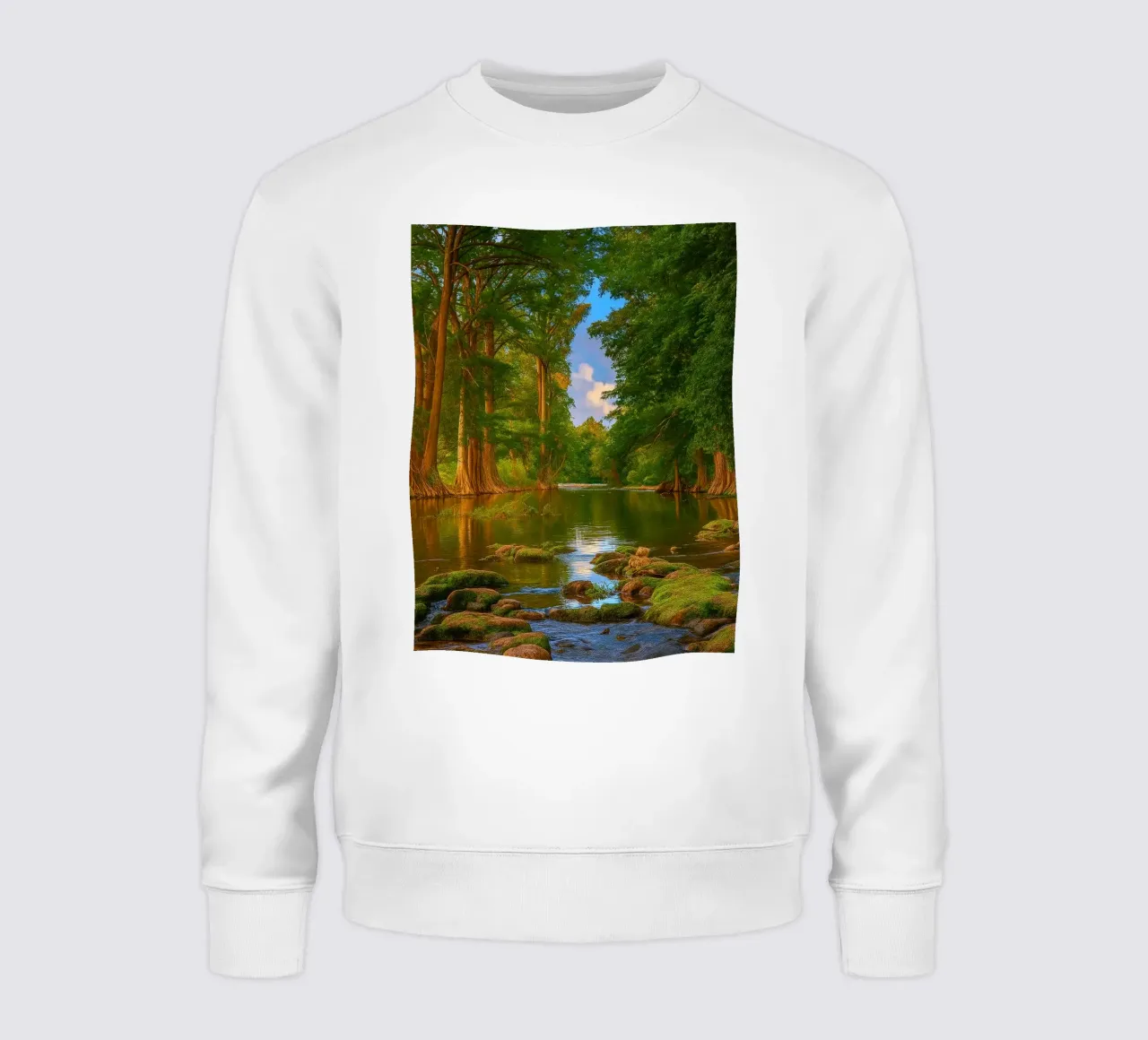 river in the forest sweatshirt by Klapadoa