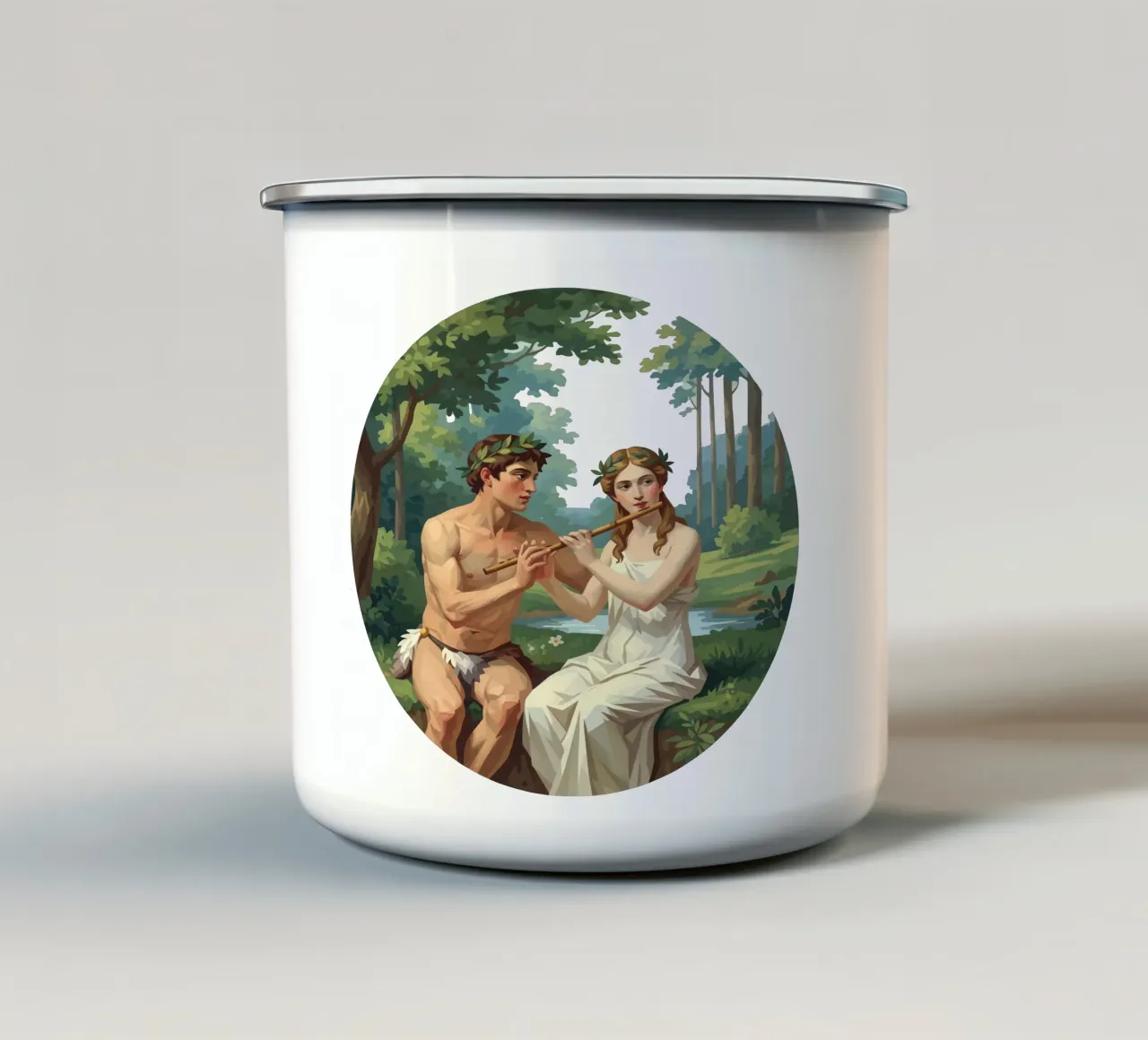 Giocatori di tubi Lowpoly tazza in smalto da Low Profile