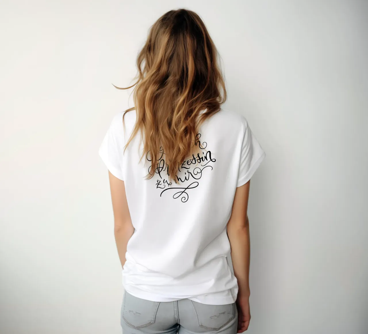 Just say princess to me. Funny saying. Lettering women's fitted t-shirt by CalliLetters