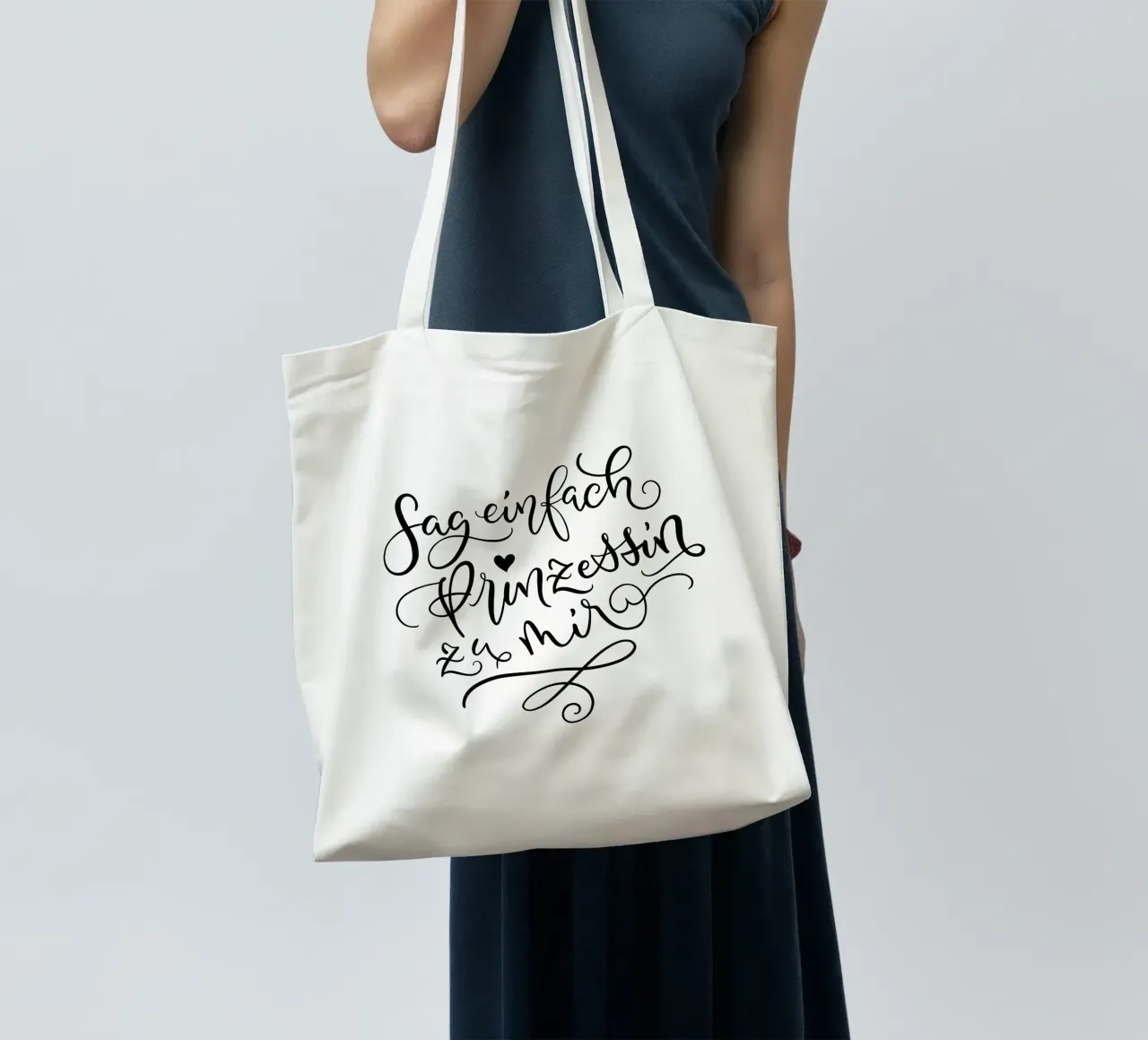 Sag einfach Prinzessin zu mir. Lustiger Spruch. Lettering Jutebeutel von CalliLetters