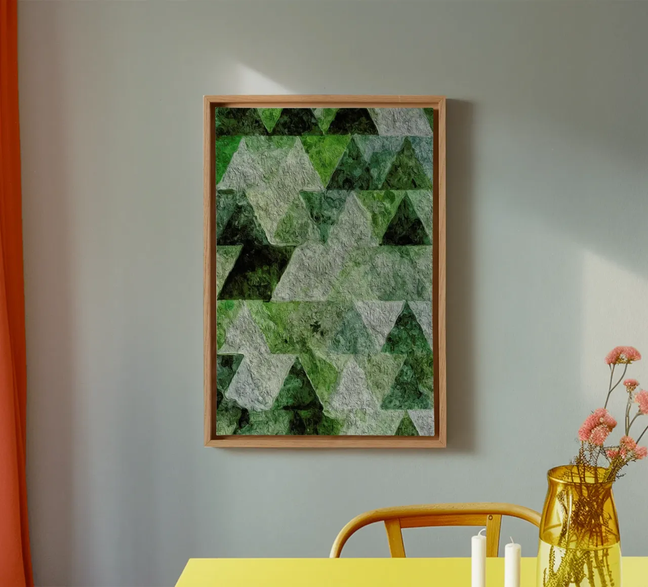 Triangles Leinwand mit Schattenfugenrahmen von In Full Color